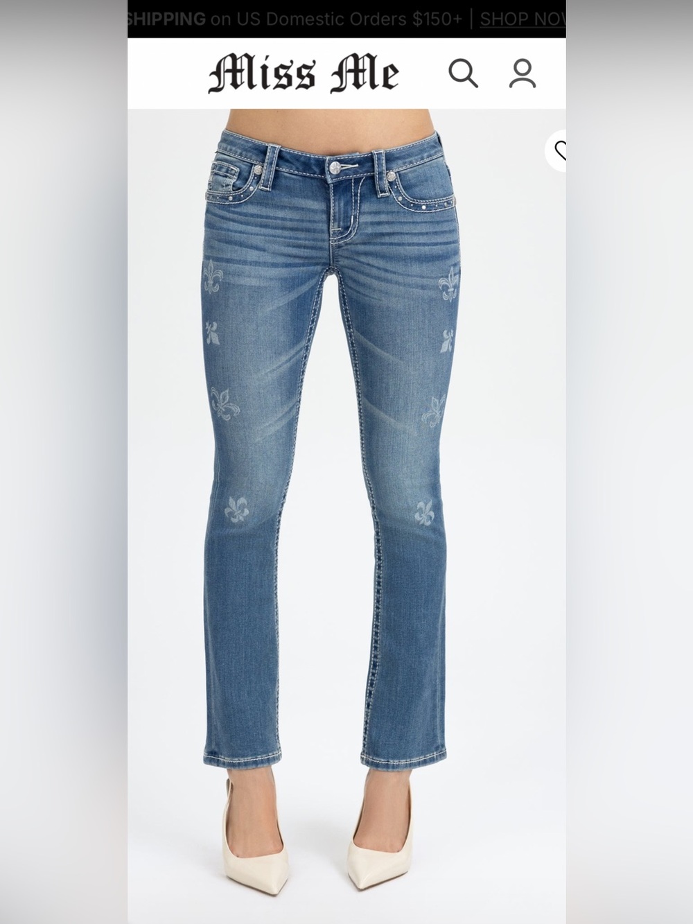 Miss Me Fleur Low Rise Slim Bootcut Jeans